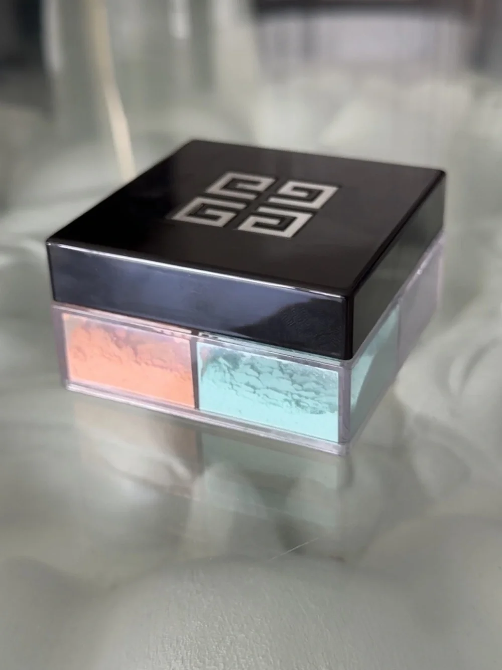 Givenchy Black Compact with White & Peach Dual Loose Powders - Picture 2 of 5